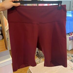 Old Navy Burgundy High Rise Biker Shorts Athletic Athleisure Workout Size XL